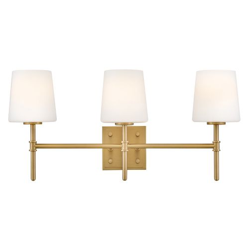 Lacquered Brass LED Bathroom Vanity Light from the Saunders Collection