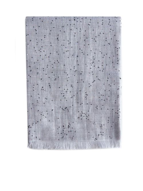 Glitter Embellished Frayed-edge Scarf