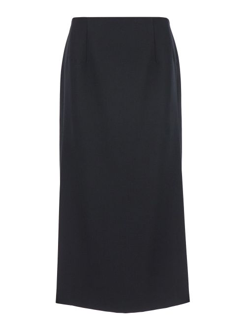 Midi Wool Skirt — Black