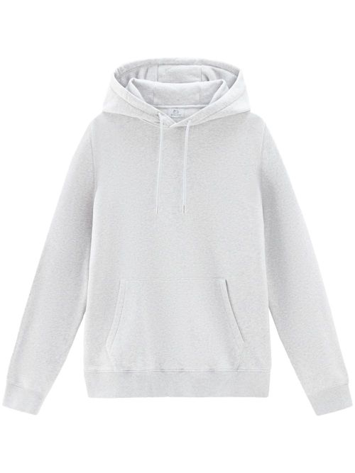 Logo-embroidered cotton hoodie - Grey