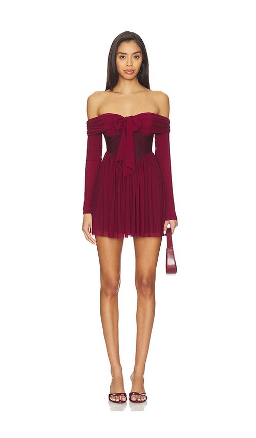 MORE TO COME Kristiana Mini Dress in Burgundy. - XS also in