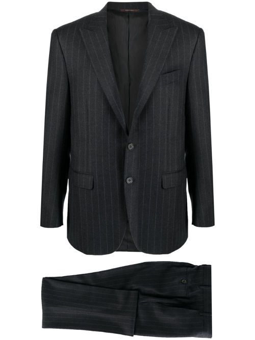 Pinstripe single-breasted suit - Grey