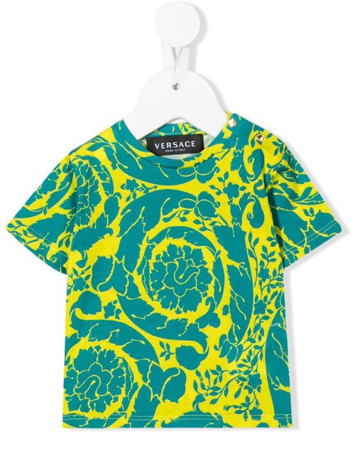 Baroque-print T-shirt - Yellow