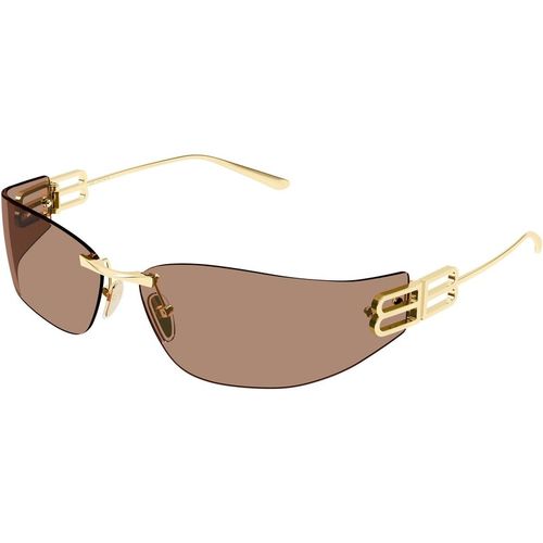 Balenciaga Woman Balenciaga BB0484S 004 Sunglasses Metal Gold Brown Cat Eye