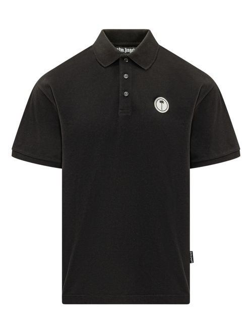Black Logo Shirt Collar Polo