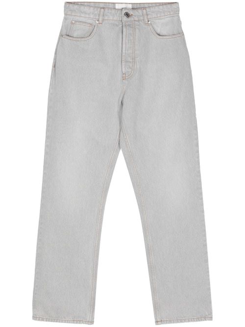 Logo-patch tapered jeans - 0555 JAVEL GREY