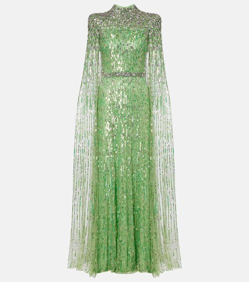 Opera embellished caped gown