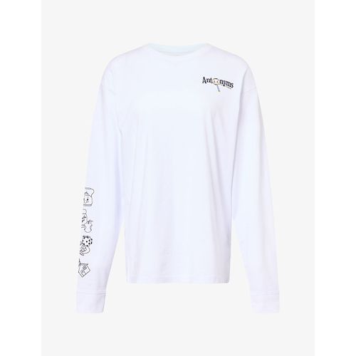 Womens Antonyms Graphic-Print Cotton T-Shirt