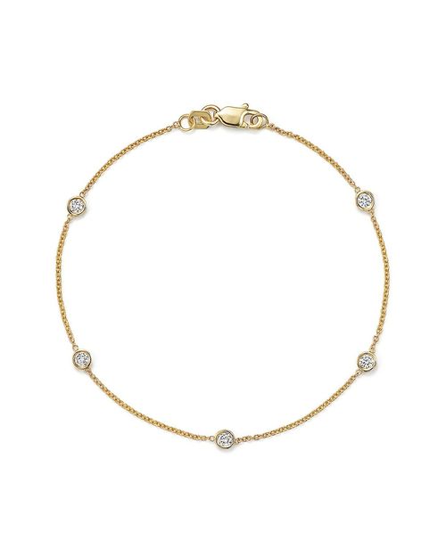 14K 0.50 ct. tw. Diamond Station Bracelet