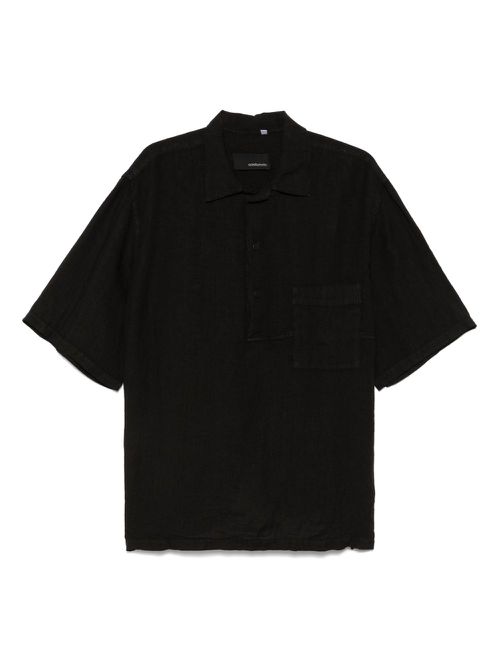 Linen polo shirt - Black