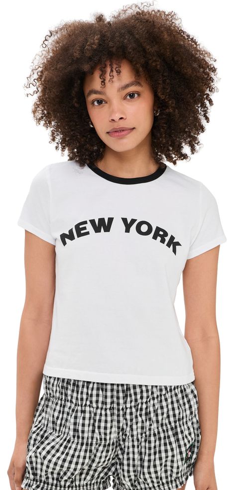 New York Ringer Tee White / Black