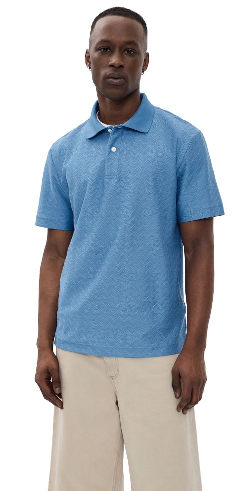 Short Sleeve Polo Light Blue Tones