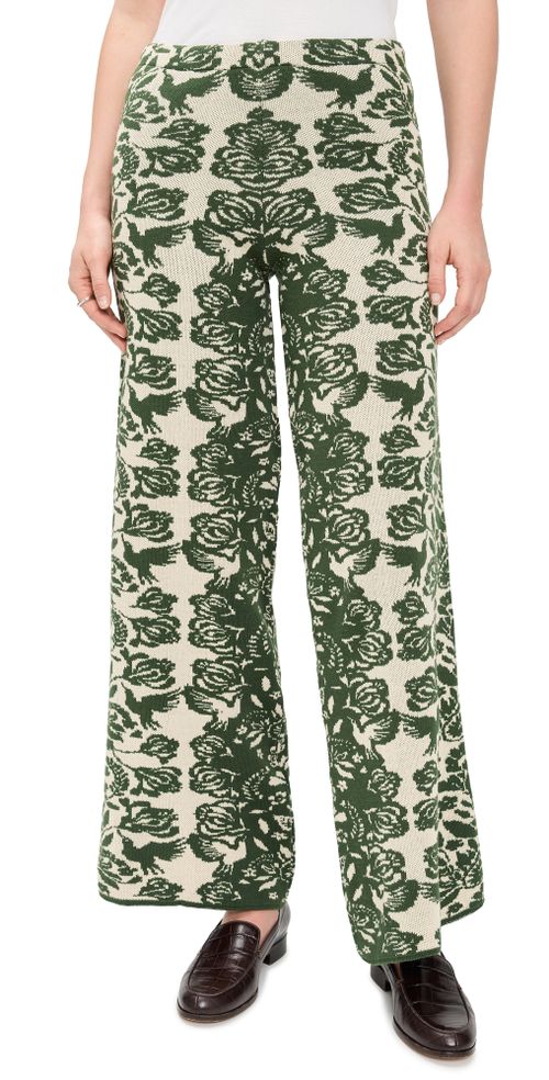 The Unnamed Pants Green Folk Paisley