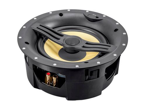 Black Back Ceiling Speakers 8in 2-Way Fiber with Covered Crossover (pair)