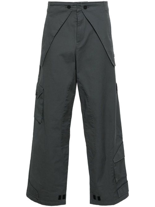 Overlay cotton-blend cargo trousers - Grey