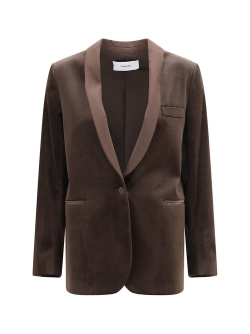 Velvet Blazer — Brown