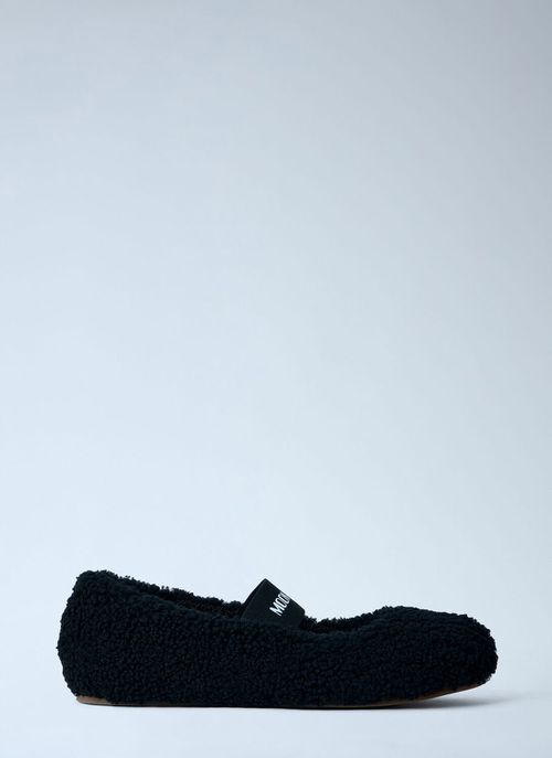 Mb Shearling Ballerina Flats -  Slip Ons Black Eu