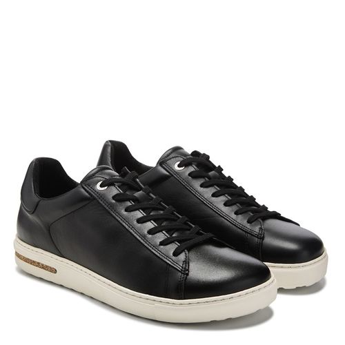 Men's Bend Leather Lace Up Sneakers (Black)