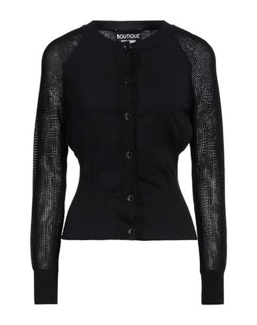 Woman Cardigan Black Size 6 Cotton, Polyester