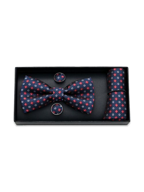 Multi-patterned bow tie set - Blue