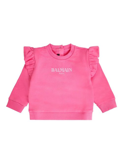 Ruffled-sleeve sweatshirt - Pink
