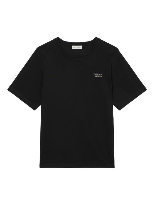 Slogan-print cotton T-shirt - Black