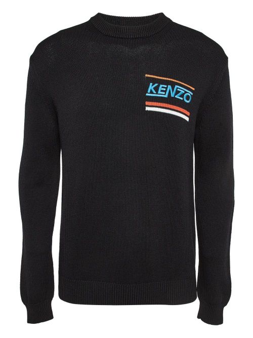 Logo-embroidered sweater - Black