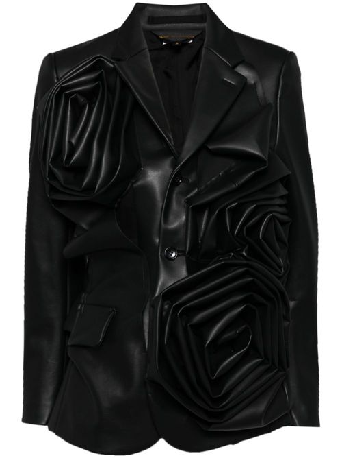 Floral single-breasted blazer - Black