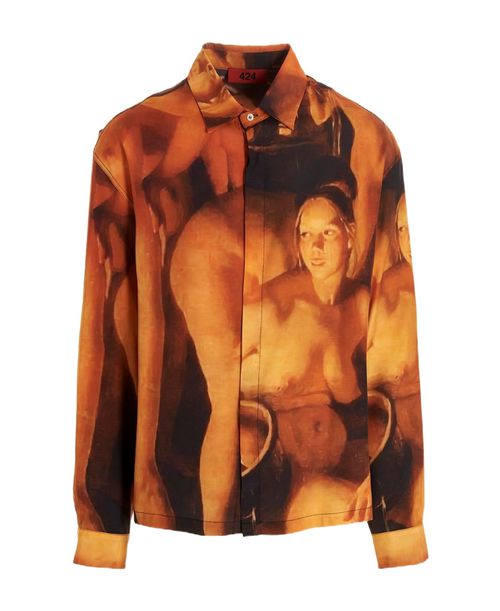 Graphic-print long-sleeve shirt