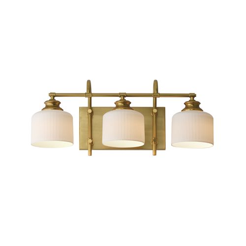 Natural Aged Brass Bathroom Vanity Light from the Bisque Collection