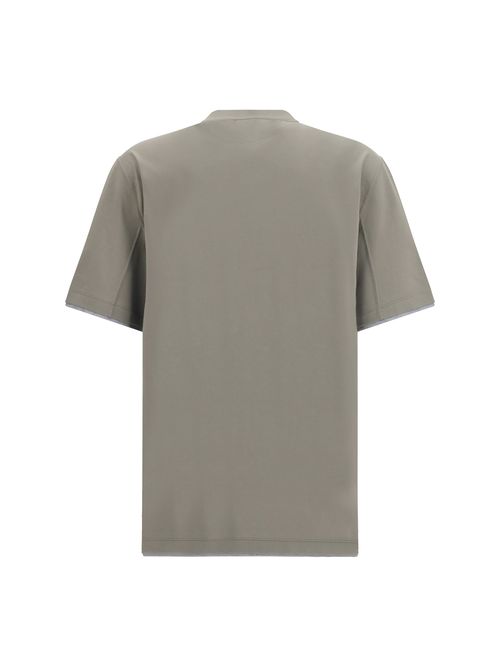 Two-Tone Hem Cotton T-Shirt — Green