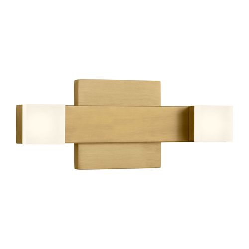 Satin Brass LED Bathroom Vanity Light from the Brander Collection