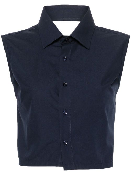 Sleeveless open-back shirt - Blue