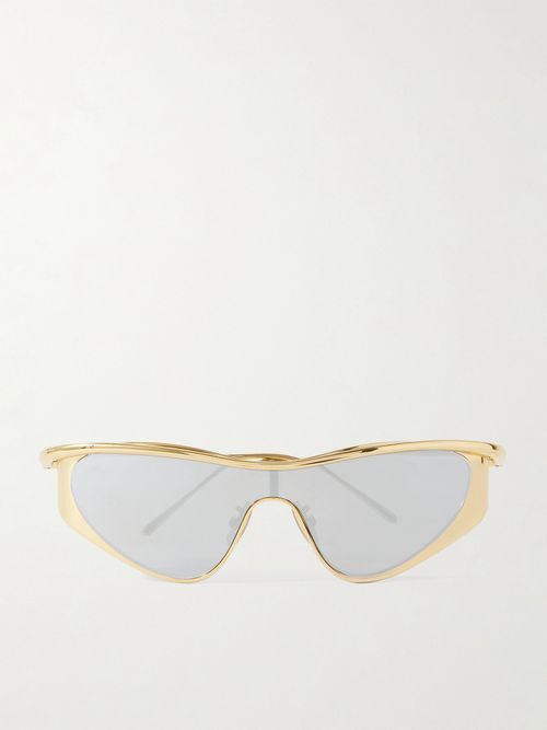 Cat-eye Gold-tone Sunglasses