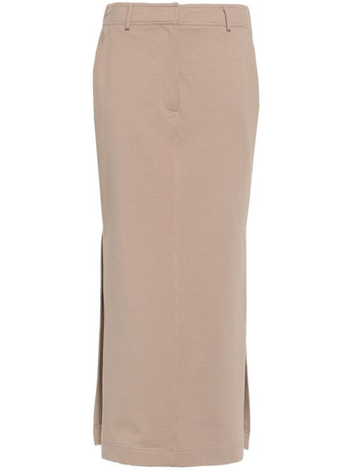 Jersey midi skirt - Brown