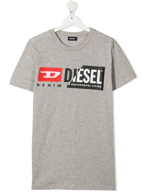 TEEN logo-print cotton T-shirt - Grey