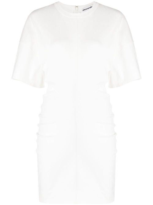 Draped jersey minidress - White