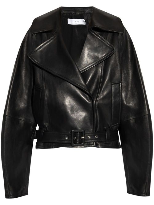 Yuria leather biker jacket - Black
