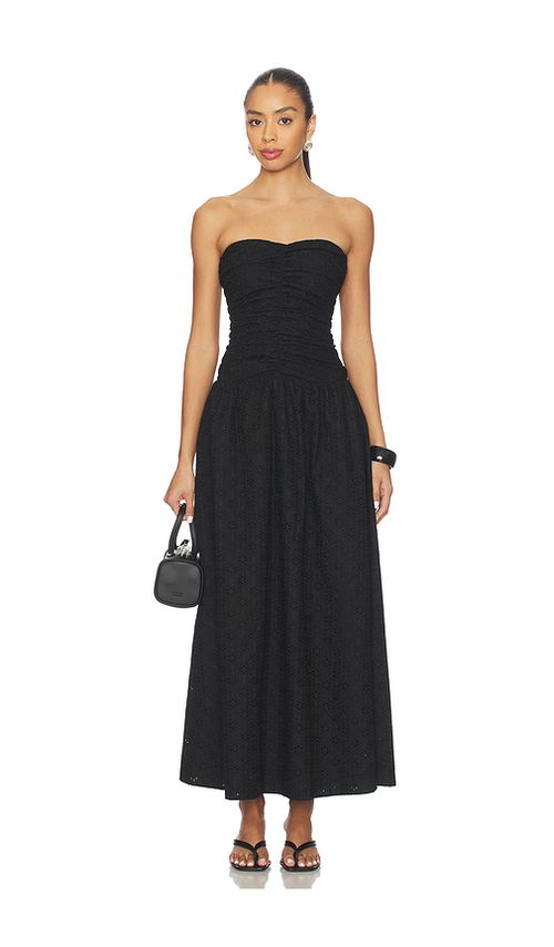 FAITHFULL THE BRAND Lia Maxi Dress in Black. L. Also in S, XS