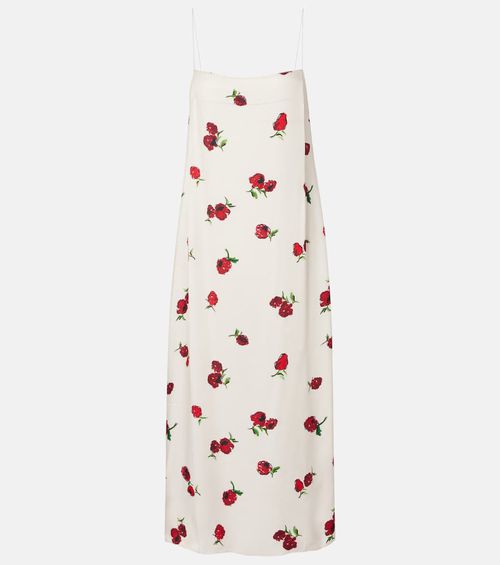 Sicily printed twill slip dress
