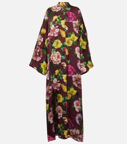 Printed silk maxi dress