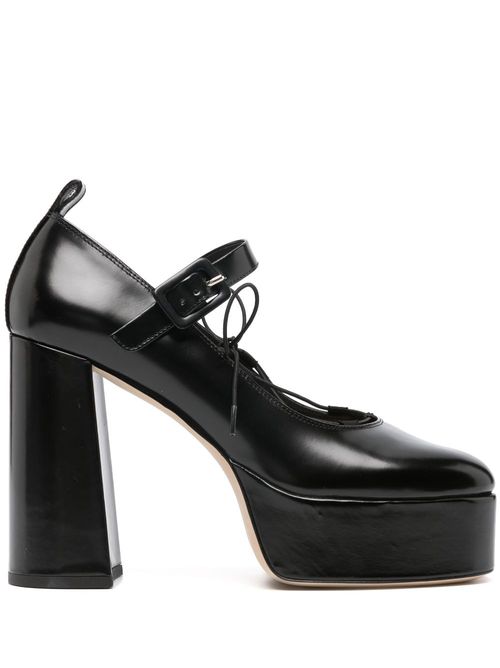 120mm heart-toe platform pumps - Black