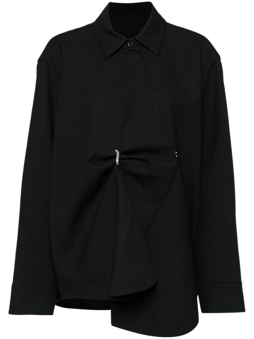 Oversize buttoned shirt jacket - Black