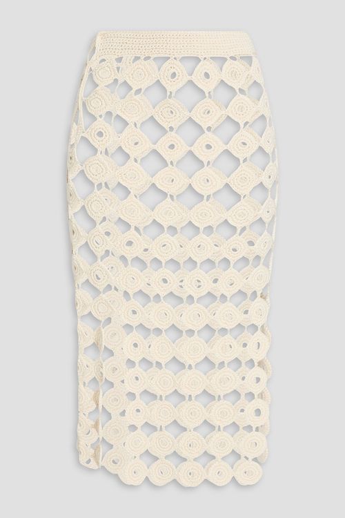 Stanza crocheted cotton midi skirt - White - L
