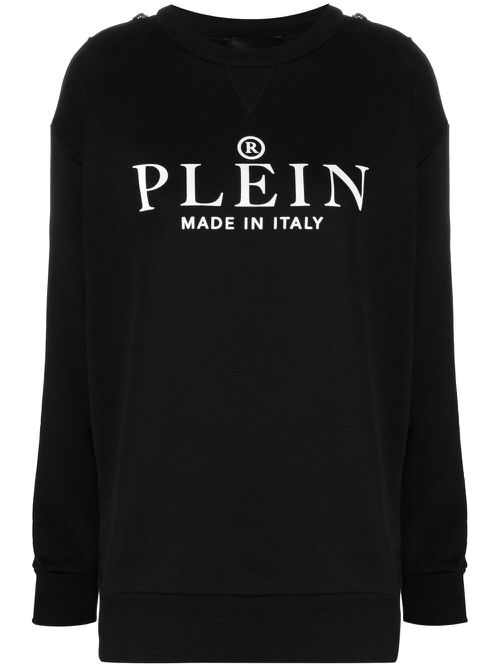 Logo-print cotton sweatshirt - Black