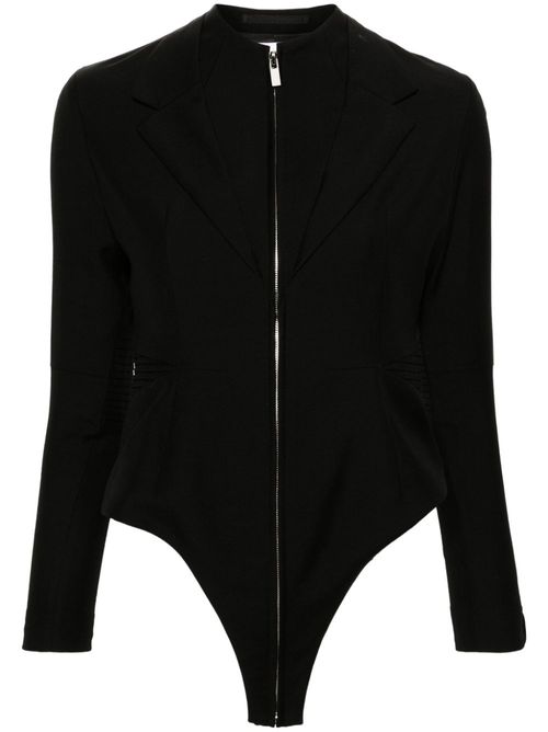Pintuck-detailing tailored bodysuit - Black