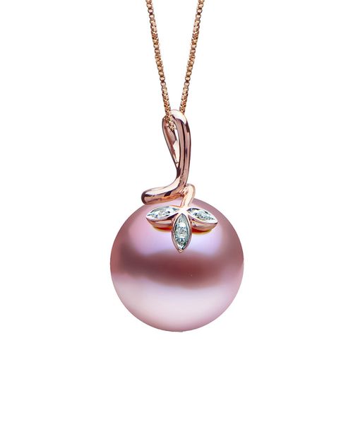 Imperial Windsor 14K Rose Gold 13-14Mm Freshwater Pearl Pendant Necklace