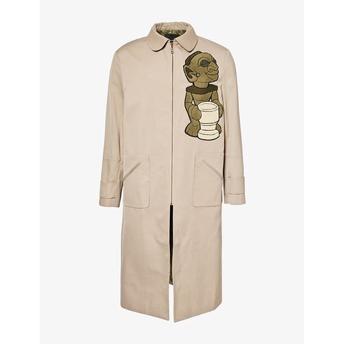 Mens Cream Nomoli Buttoned-epaulette Regular-fit Woven-blend Trench Coat M