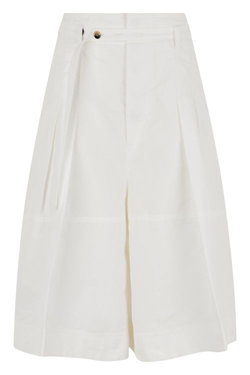 Wide-Leg Culotte Pants with Button Closure
