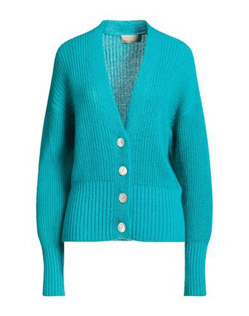 Woman Cardigan Turquoise Size L Cashmere, Mohair wool, Wool, Polyamide